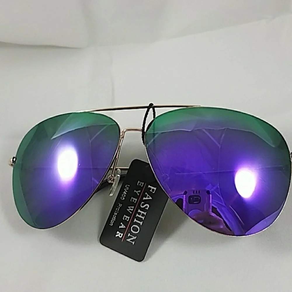 Purple or Gray mirror Aviator Sunglasses